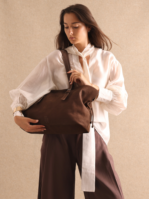 Sac porté épaule A4 CAVALIER NUBUCK