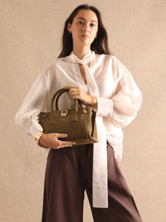 Sac porté main S EQUESTRE CROCO