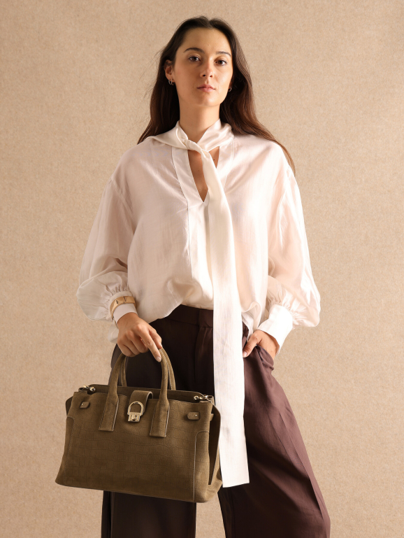 Satchel M EQUESTRE CROCO