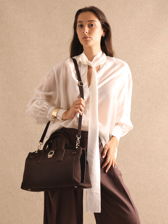 Sac porté main M EQUESTRE CROCO